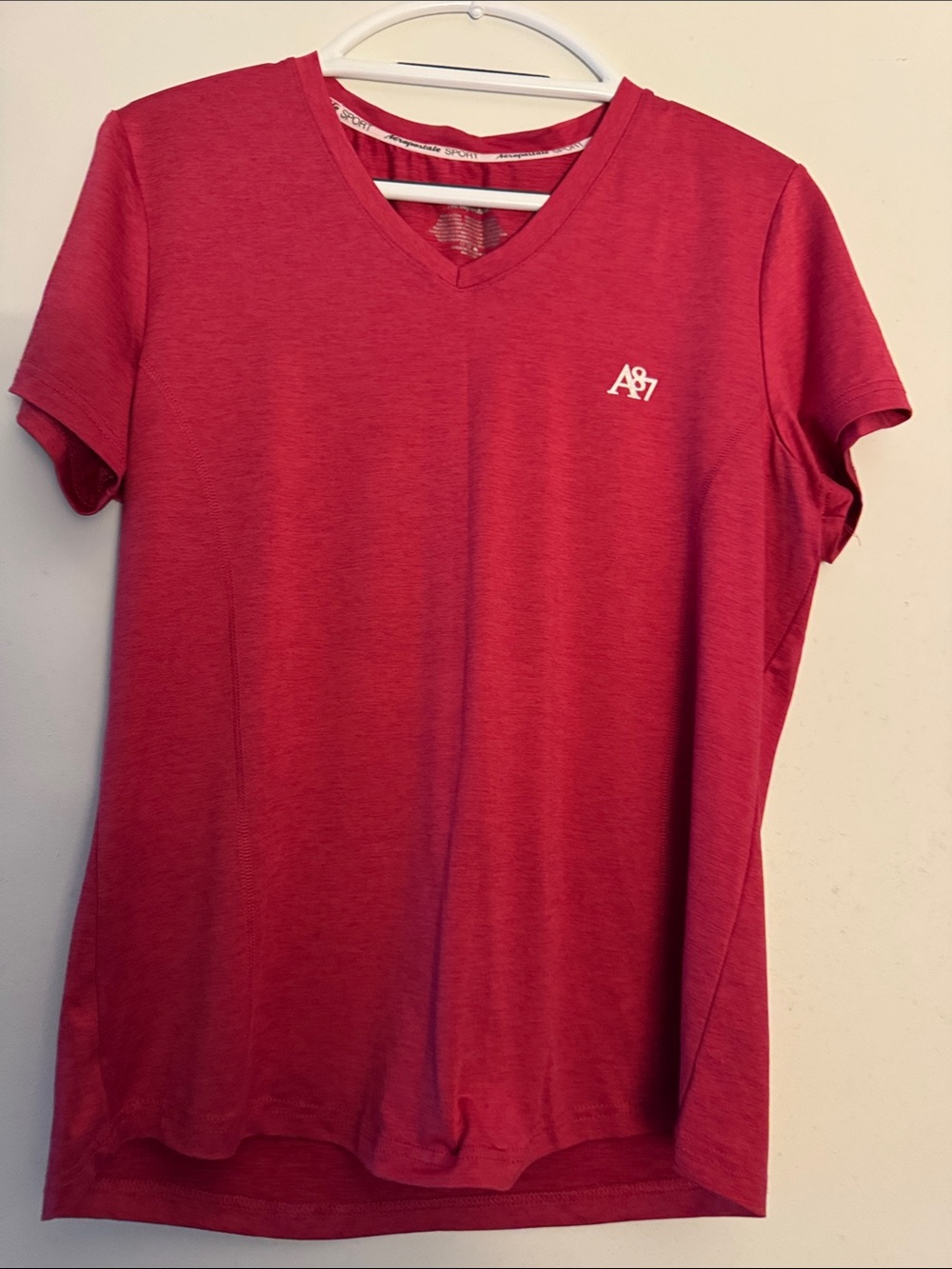 Aeropostale Women's Red V-Neck Logo Tee